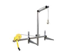 Outil de levage de climatiseur, support de levage d'unité extérieure + treuil manuel, petite grue de levage pliante à balançoire latérale YIJIAN (Color : Folding Side+20m winch)