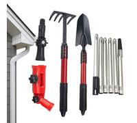 Outil de Nettoyage de Gouttières Râteau Extensible Avec Perche Télescopique | Kit de Drainage de Toiture Garde-Sol pour l'Entretien Extérieur de la Maison