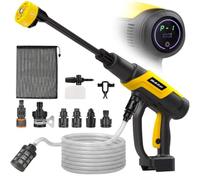 Outil de nettoyage portable sans fil compatible avec batterie DeWalt 20 V | Écran tactile avec 3 vitesses, léger, plusieurs adaptateurs pour toute connexion, buse 6 en 1 et tuyau de 5 m (outil