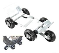 Outil de poussée de pneu plat pliable pour vélo électrique et moto, chariot de déménagement de pneu robuste d'une capacité de 680,4 kg avec roues en polypropylène pour pneus dégonflés, blanc (A)