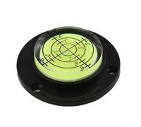 Outil de précision pour mini niveau rond 50 x 12 mm, base noire, pour | 50 mm de diamètre, flacon transparent, base noire, vue à 360°, pour nivellement instantané des murs et des cadres