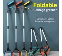 Outil de préhension à long manche en plastique, ramasse-déchets de nettoyage, pince de nettoyage ergonomique légère, facile à presser pour la pelouse, le jardin, la cour, l'extérieur et la maison, cad