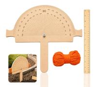 Outil de recherche d'angle en bois | Rapporteur d'angle en contreplaqué de | Équipé d'une ligne de cordes et d'une règle en bois, d'un détecteur de degrés de 5 mm pour la disposition de la construction