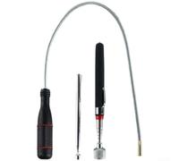 Outil de récupération magnétique 3 pièces avec tige télescopique et joint articulé pour une récupération efficace d'objets métalliques