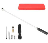 Outil de réglage de carburateur - Kit pour les vis de mélange - Tige de réglage de 485 mm - 7 embouts de tournevis - Boîte de vitesses étanche et protégée contre la poussière - Adaptable à différents