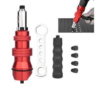 Outil de rivetage pour perceuse - Acier hexagonal de 16 cm - Universel | Interface de mandrin, composant de fixation mécanique, équipement d'entretien industriel professionnel | Bloc d'alimentation