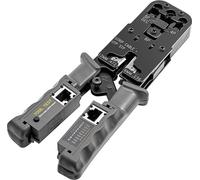 Outil de sertissage à cliquet avec testeur LED 4 en 1 Multifonction Wire Crimpers Stripper Cutter Tester, 8P 6P 4P Network Line Telephone Wire Crimping UTP STP Cable Stripping Electrician Hand Tool
