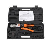 Outil de sertissage hydraulique 10T, pince à sertir manuelle avec contour U | Pince à sertir hydraulique avec 8 matrices et tête rotative à 360°, pince à sertir professionnelle pour tubes en cuivre