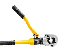 Outil de sertissage hydraulique pour tubes PEX/PB - Kit de sertissage - Force de sertissage 8 t - Douilles 16/20/25/32 mm (TH) - Mallette à outils 45×10×20 cm - Jaune