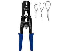 Outil de sertissage, outils de sertissage de câble métallique pour manchons de sablier duplex en cuivre aluminium, boutons d'arrêt et embouts avec coupe-câble intégré Fonctionne de 3/64" à 1/8"