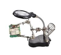 Outil de soudure à la main - Support auxiliaire | Aide à la soudure des mains, station de loupe réglable avec pinces crocodiles à lumière LED pour la pratique de la soudure électronique, la réparation