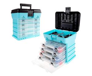 Outil de stockage et coffret durable Organiseur utilitaire Boîte avec 4 compartiments pour matériel, poissons, Attaquer, perles, et plus encore en Stalwart, 75-ST6089