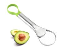 Outil de trancheuse d'avocat 3 en 1 en acier inoxydable, dénoyauteur et éplucheur, outil multifonction pour trancher, ramasser et enlever les fosses, gadget de cuisine (1 pièce)