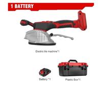 Outil de vibration de carrelage, Machine à carreler 3500 W 200 kg, outil vibrant for pose de carrela mural et sol, ventouse 130 mm, for batterie 18 V(1 Battery)
