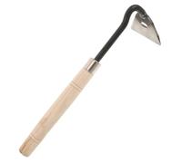 Outil D'écorçage à Lame Courbe, Tête Acier Triangulaire, Manche Bois | Style Houe Japonaise, Prise Antidérapante et Fatigue Réduite, pour Branches, Mousse, Jardin et Après Taille