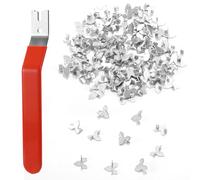 Outil d'Enfoncement de Pointes, Vitrier avec 120 Points Poussée pour Cadres en Verre Point de Croix Poignée Facile à Saisir (Rouge)
