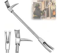 Outil d'entrée forcé en acier forgé, levier de pompier 3 en 1 avec fourche à pointe biseautée et pied de biche de démolition, structure de levier optimisée pour les travaux de démolition