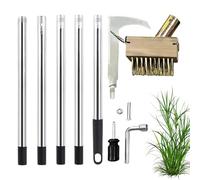 Outil désherbant pour crevasses - Brosse manuelle en acier inoxydable en forme de L | Extracteur et démarreur de mauvaises herbes - Pour jardin, arrière-cour, pelouse, parterre, patio, griet