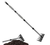 Outil Désherbeur Long Manche Arrache-Extracteur Robuste Ergonomique | Râteau Désherbeur De Jardin Avec Manche Nettoyage Aiguilles De Pin Pour Parterre Pelouse Terrasse Jardin