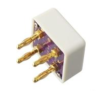 Outil d'étalonnage DMM à 4 conducteurs pour laboratoire fiches banane | Adaptateur de court-circuit à quatre fils pour multimètre numérique, fiches bananes plaquées or et PCB 19,05 mm Calibration