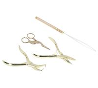 Outil d'extension de cheveux Set Microlink Professionnel - Pince à extension de cheveux - Boucle de fil - Perles - 4 pièces - Acier inoxydable de haute qualité - Kit d'extension de cheveux