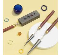 Outil d'extension de Trou de Graphite pour Le façonneur de Verre avec poignée en Bois de Rose et Manche en cuivre, Parfait pour Le souffleur de Verre et Les projets de Travail de la Lampe