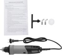 Outil électrique rotatif - Mini-meuleuse - 400 W 220 V - 5000-28000 tr/min - 6 vitesses - Pince de serrage 0,05-0,66 cm - Moteur en cuivre - Argent
