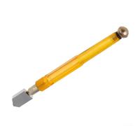Outil en verre avec roue en carbure de tungstène pour verre de 3 à 12 mm d'épaisseur - Poignée en alliage antidérapante - Kit de découpe de carrelage et de vitrail - Jaune - 170 mm