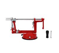 Outil éplucheur de fruits multifonctionnel en acier inoxydable, gadget de cuisine vintage en émail rouge pour éplucher les fruits et légumes avec base d'aspiration antidérapante