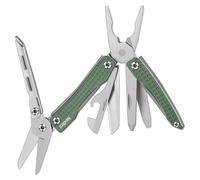 Outil multifonction 10 en 1, pliable, de couleur verte, avec pince, ciseaux, tournevis et ouvre-bouteille, idéal pour le camping