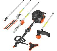 Outil multifonction à essence 5-faciliteiten - Puissant moteur 52 cm³ de 3 CV avec sécateur arrière, système de perçage pour chevilles et foret à chevilles