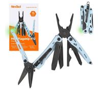 Outil multifonction mini - Porte-clés multi-outils - 13 en 1 - Acier inoxydable - Verrouillage liner-lock - 79 g