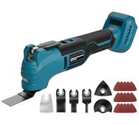 Outil Multifonction Oscillant pour Makita 18V Batterie, Multitool Sans Fil à Moteur Brushless, Lumière LED, 23 Accessoires, 6 Vitesses Réglables pour Enlever, Gratter, Coupe (Sans Batterie)