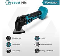 Outil multifonction - Oscillant - Sans fil 18-20 V 600 W - 6000-20000 OPM - Angle de pivotement de 4° - Changement rapide en 3 s - Kit 22 pièces - Sans batterie - Braun