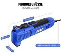 Outil multifonction oscillant - Scie électrique - Angle d'oscillation de 3° - 22000 oscillations par minute - Coffret d'accessoires de 15 pièces - Pour découper, poncer, racler