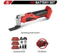 Outil multifonction - Outil oscillant électrique - 6 vitesses - Fonctionnement sur batterie - Sans fil - Portatif - Compatible avec les batteries 18V - Sans batterie