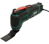 Outil multifonction PARKSIDE® PMFW 310 / 230 V / dans un coffret de rangement + crayon de charpentier HEADNMORE®, mètre pliant de 1 m et porte-clés