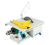 Outil multifonction - Ponçeuse/polisseuse de table 6-en-1, mini-scie de table - 750W, 220V, prise européenne - Vitesse réglable de 800 à 10000 tr/min - Arbre flexible - Lame de scie de 15 cm - Blanc, 