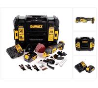 Outil multifonction sans fil DeWalt DCS 356 M1 18 V sans balais + 1 batterie 4,0 Ah + chargeur + 19 accessoires + TSTAK