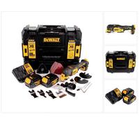 Outil multifonction sans fil DeWalt DCS 356 M2 18 V sans balais + 2 batteries 4,0 Ah + chargeur + 19 accessoires + TSTAK