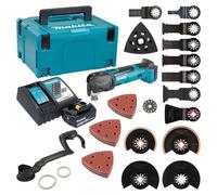 Outil multifonction sans fil Makita DTM 51 RT1J3 18 V + 1 batterie 5,0 Ah + chargeur + kit d'accessoires 45 pièces + Makpac
