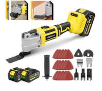 Outil oscillant multifonction - MELLWIN - Outil multifonction - Sans fil - Brushless - 2x3Ah +22 accessoires