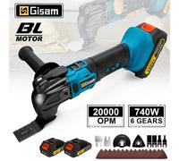 Outil oscillant sans balais Gisam 740W, 20000OPM, scie électrique pour le travail du bois, décoration intérieure, compatible avec la batterie Makita 18v No Battery No Plug