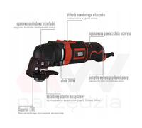 Outil oscillatoire multifonction filaire - BLACK+DECKER - MT300KA-QS - 300W - découpe, ponçage, grattage - 11 accessoires