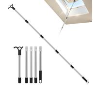 Outil ouvre-fenêtre haute barre télescopique réglable en acier | Ouvre-fenêtres hautes de toit pour trappes sous toit, escaliers de plafond, appartements et propriétaires de maison