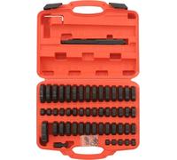 Outil pour roulements et bagues d'étanchéité - Jeu de 51 pièces - Pour douilles - Avec coffret - Acier n° 45 - Brunis noir - Pour voitures, camions et motos - Gris foncé