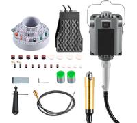 Outil rotatif électrique SucceBuy, 1200 W, 30 000 tr/min, outil rotatif avecà pédale et tuyau flexible, meuleuse suspendue avec 112 accessoires, idéal pour poncer, polir et tronçonner