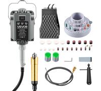 Outil rotatif électrique VEVOR, 1200 W, 30 000 tr/min, outil rotatif à arbre flexible avecà pédale, meuleuse suspendue avec 112 accessoires, bande abrasive rapide pour poncer, polir et tronçonner