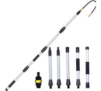 Outil télescopique de nettoyage de gouttière - En aluminium extensible, manche télescopique pour nettoyeur de gouttière, avec lance de pulvérisation, pour l'évacuation des eaux de pluie, nettoyage de