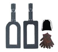 Outil Torsadeur De Fil | Kit Noueur En Acier Carbone #9#11 Avec Queue Hexagonale 1/4 Pouce Sac De Rangement Gants Inclus | Accessoire Multifonction Pour Clôture Construction Attache Câbles
